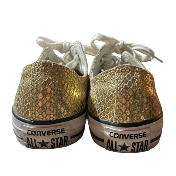 Women’s Converse All Star Chuck Taylor Gold Sneakers, Gold w/ Snakeskin, Size 7 - Picture 4 of 11